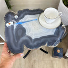 Natural Brazilian Agate Side Table on a black metal base, 22" Tall 1306 - 0047 - Brazil GemsBrazil GemsNatural Brazilian Agate Side Table on a black metal base, 22" Tall 1306 - 0047Tables: Side1306 - 0047