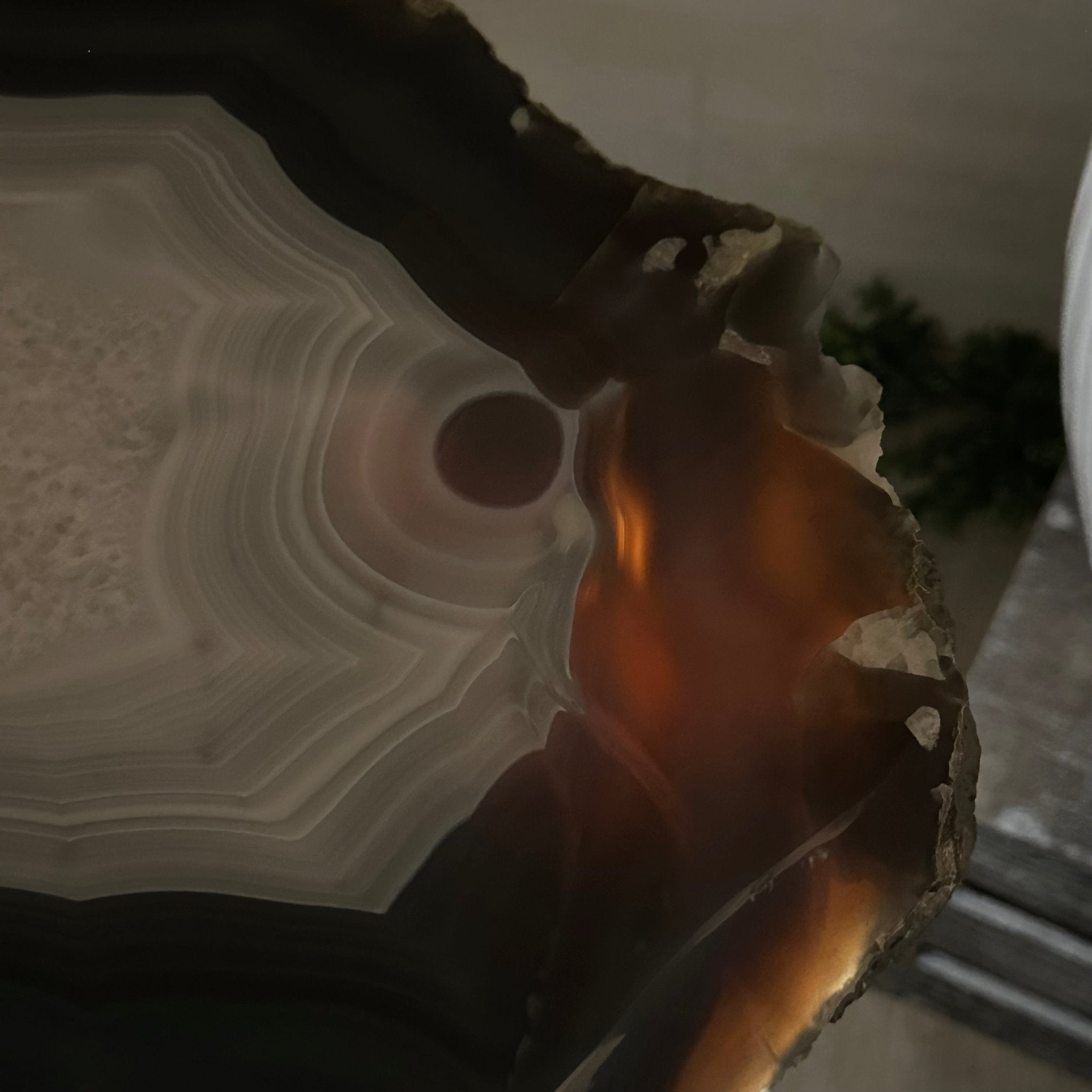 Natural Brazilian Agate Side Table on a black metal base, 22" Tall 1306 - 0047 - Brazil GemsBrazil GemsNatural Brazilian Agate Side Table on a black metal base, 22" Tall 1306 - 0047Tables: Side1306 - 0047