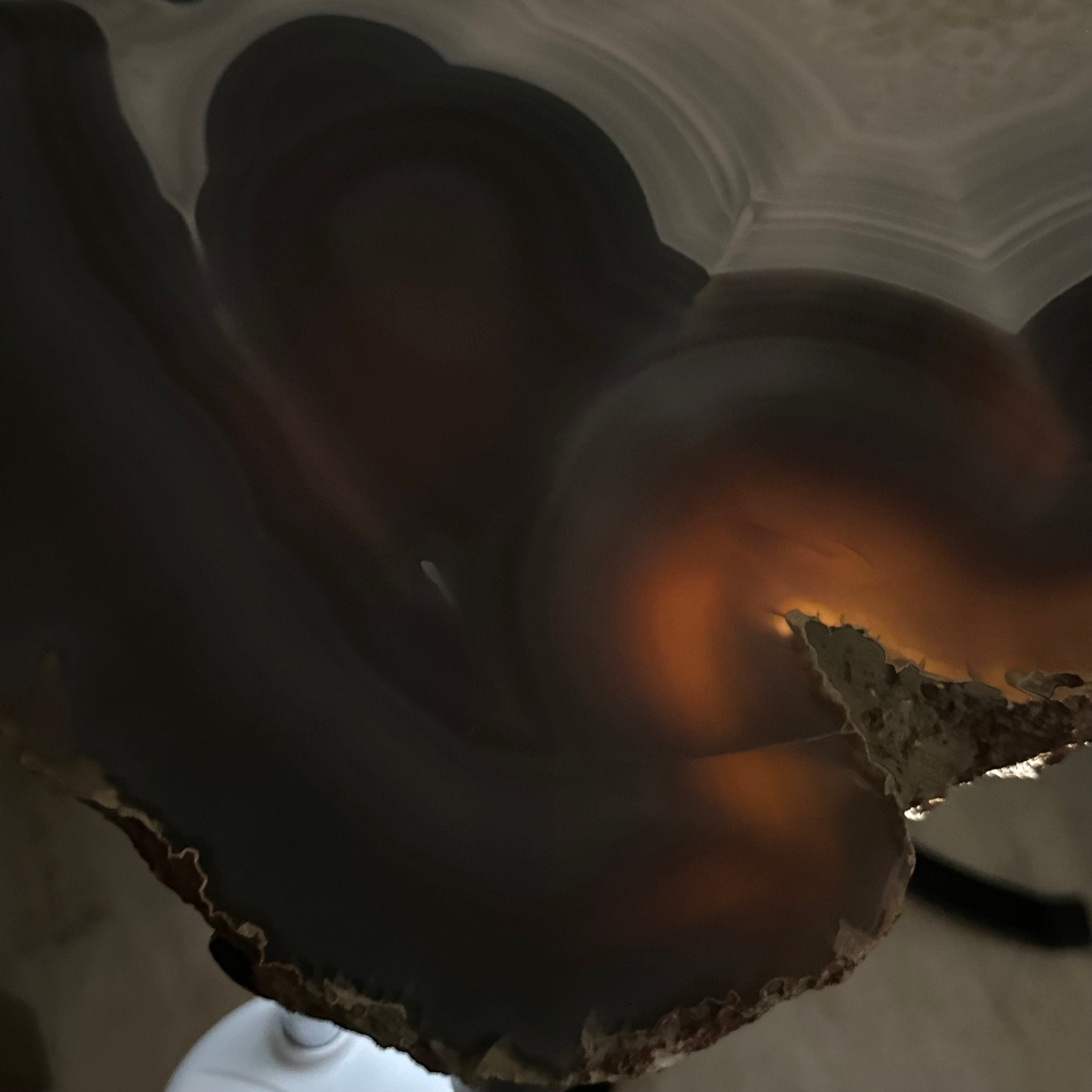 Natural Brazilian Agate Side Table on a black metal base, 22" Tall 1306 - 0047 - Brazil GemsBrazil GemsNatural Brazilian Agate Side Table on a black metal base, 22" Tall 1306 - 0047Tables: Side1306 - 0047