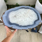 Natural Brazilian Agate Side Table on a black metal base, 22" Tall 1306 - 0048 - Brazil GemsBrazil GemsNatural Brazilian Agate Side Table on a black metal base, 22" Tall 1306 - 0048Tables: Side1306 - 0048
