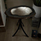 Natural Brazilian Agate Side Table on a black metal base, 22" Tall 1306 - 0048 - Brazil GemsBrazil GemsNatural Brazilian Agate Side Table on a black metal base, 22" Tall 1306 - 0048Tables: Side1306 - 0048