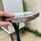 Natural Brazilian Agate Side Table on a black metal base, 22" Tall 1306 - 0048 - Brazil GemsBrazil GemsNatural Brazilian Agate Side Table on a black metal base, 22" Tall 1306 - 0048Tables: Side1306 - 0048