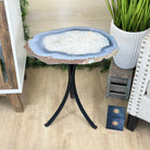 Natural Brazilian Agate Side Table on a black metal base, 22" Tall 1306 - 0048 - Brazil GemsBrazil GemsNatural Brazilian Agate Side Table on a black metal base, 22" Tall 1306 - 0048Tables: Side1306 - 0048