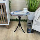Natural Brazilian Agate Side Table on a black metal base, 22" Tall 1306 - 0048 - Brazil GemsBrazil GemsNatural Brazilian Agate Side Table on a black metal base, 22" Tall 1306 - 0048Tables: Side1306 - 0048