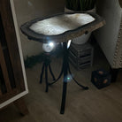 Natural Brazilian Agate Side Table on a black metal base, 22" Tall 1306 - 0049 - Brazil GemsBrazil GemsNatural Brazilian Agate Side Table on a black metal base, 22" Tall 1306 - 0049Tables: Side1306 - 0049