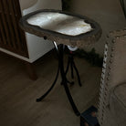 Natural Brazilian Agate Side Table on a black metal base, 22" Tall 1306 - 0049 - Brazil GemsBrazil GemsNatural Brazilian Agate Side Table on a black metal base, 22" Tall 1306 - 0049Tables: Side1306 - 0049