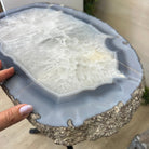 Natural Brazilian Agate Side Table on a black metal base, 22" Tall 1306 - 0049 - Brazil GemsBrazil GemsNatural Brazilian Agate Side Table on a black metal base, 22" Tall 1306 - 0049Tables: Side1306 - 0049