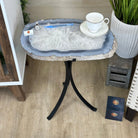 Natural Brazilian Agate Side Table on a black metal base, 22" Tall 1306 - 0049 - Brazil GemsBrazil GemsNatural Brazilian Agate Side Table on a black metal base, 22" Tall 1306 - 0049Tables: Side1306 - 0049