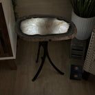 Natural Brazilian Agate Side Table on a black metal base, 22" Tall 1306 - 0049 - Brazil GemsBrazil GemsNatural Brazilian Agate Side Table on a black metal base, 22" Tall 1306 - 0049Tables: Side1306 - 0049