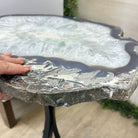 Natural Brazilian Agate Side Table on a black metal base, 22" Tall 1306 - 0050 - Brazil GemsBrazil GemsNatural Brazilian Agate Side Table on a black metal base, 22" Tall 1306 - 0050Tables: Side1306 - 0050