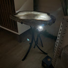 Natural Brazilian Agate Side Table on a black metal base, 22" Tall 1306 - 0050 - Brazil GemsBrazil GemsNatural Brazilian Agate Side Table on a black metal base, 22" Tall 1306 - 0050Tables: Side1306 - 0050
