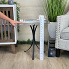 Natural Brazilian Agate Side Table on a black metal base, 22" Tall 1306 - 0050 - Brazil GemsBrazil GemsNatural Brazilian Agate Side Table on a black metal base, 22" Tall 1306 - 0050Tables: Side1306 - 0050