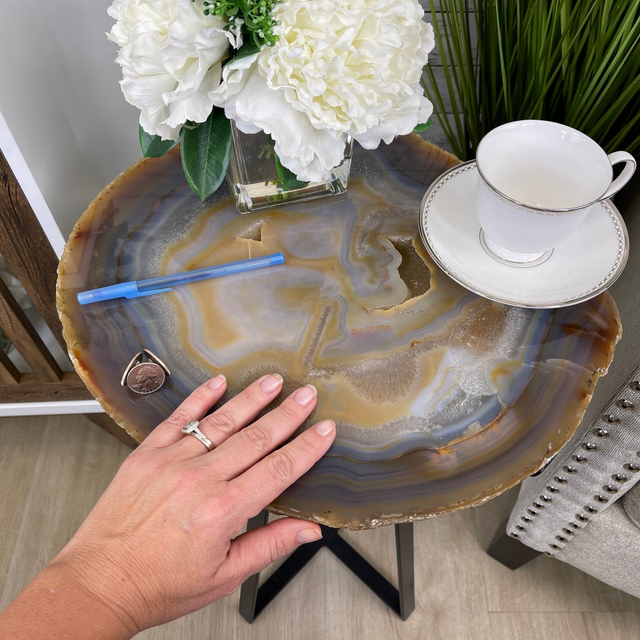 Natural Brazilian Agate Side Table Model # 1306-0033 Natural Brazilian Agate Side Table Model # 1306-0033