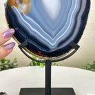 Natural Brazilian Agate Slice on a Metal Stand, 10.2" Tall #5067NA - 028 - Brazil GemsBrazil GemsNatural Brazilian Agate Slice on a Metal Stand, 10.2" Tall #5067NA - 028Slices on Fixed Bases5067NA - 028