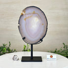 Natural Brazilian Agate Slice on a Metal Stand, 10.3" Tall #5067NA - 024 - Brazil GemsBrazil GemsNatural Brazilian Agate Slice on a Metal Stand, 10.3" Tall #5067NA - 024Slices on Fixed Bases5067NA - 024