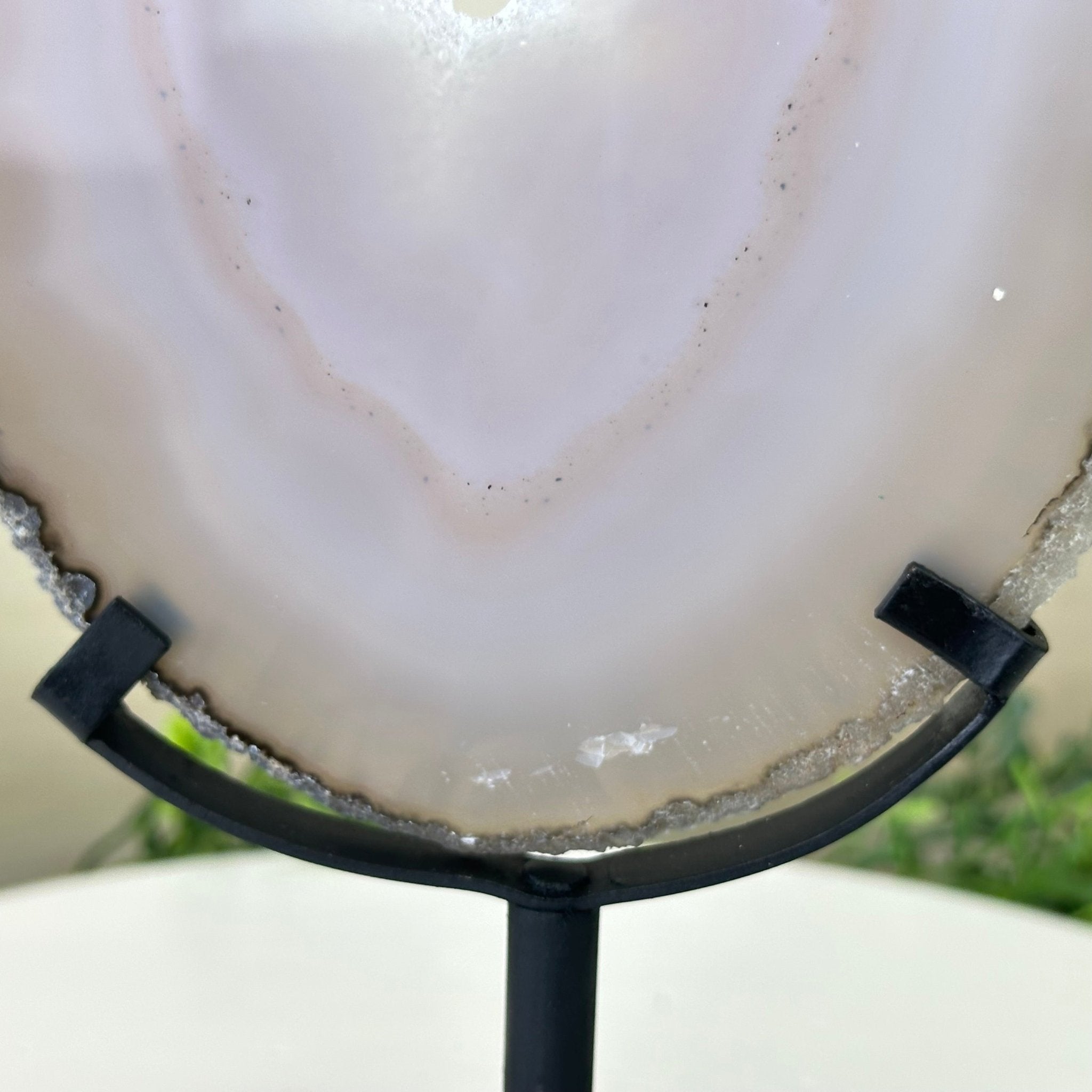 Natural Brazilian Agate Slice on a Metal Stand, 10.3" Tall #5067NA - 024 - Brazil GemsBrazil GemsNatural Brazilian Agate Slice on a Metal Stand, 10.3" Tall #5067NA - 024Slices on Fixed Bases5067NA - 024