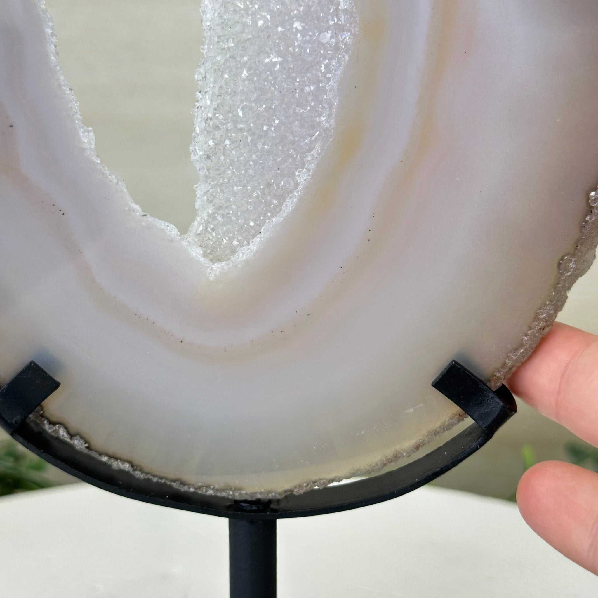 Natural Brazilian Agate Slice on a Metal Stand, 11" Tall #5067NA - 029 - Brazil GemsBrazil GemsNatural Brazilian Agate Slice on a Metal Stand, 11" Tall #5067NA - 029Slices on Fixed Bases5067NA - 029