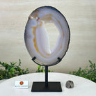 Natural Brazilian Agate Slice on a Metal Stand, 11" Tall #5067NA - 029 - Brazil GemsBrazil GemsNatural Brazilian Agate Slice on a Metal Stand, 11" Tall #5067NA - 029Slices on Fixed Bases5067NA - 029