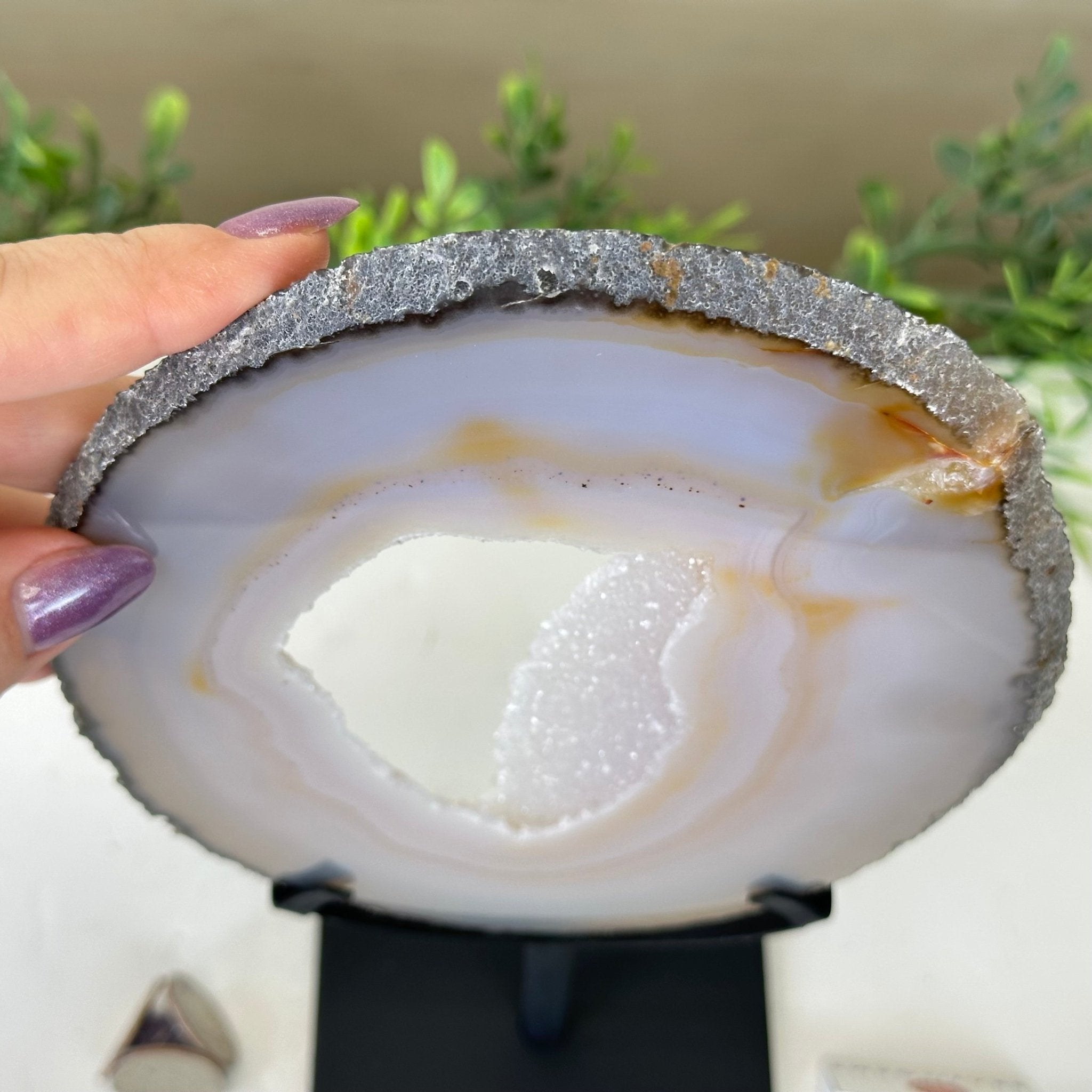 Natural Brazilian Agate Slice on a Metal Stand, 11" Tall #5067NA - 029 - Brazil GemsBrazil GemsNatural Brazilian Agate Slice on a Metal Stand, 11" Tall #5067NA - 029Slices on Fixed Bases5067NA - 029