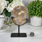 Natural Brazilian Agate Slice on a Metal Stand, 6" Tall #5067NA - 005 - Brazil GemsBrazil GemsNatural Brazilian Agate Slice on a Metal Stand, 6" Tall #5067NA - 005Slices on Fixed Bases5067NA - 005