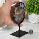 Natural Brazilian Agate Slice on a Metal Stand, 6.3" Tall #5067NA - 001 - Brazil GemsBrazil GemsNatural Brazilian Agate Slice on a Metal Stand, 6.3" Tall #5067NA - 001Slices on Fixed Bases5067NA - 001