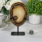 Natural Brazilian Agate Slice on a Metal Stand, 6.4" Tall #5067NA - 003 - Brazil GemsBrazil GemsNatural Brazilian Agate Slice on a Metal Stand, 6.4" Tall #5067NA - 003Slices on Fixed Bases5067NA - 003