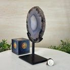 Natural Brazilian Agate Slice on a Metal Stand, 8.5" Tall #5067NA - 023 - Brazil GemsBrazil GemsNatural Brazilian Agate Slice on a Metal Stand, 8.5" Tall #5067NA - 023Slices on Fixed Bases5067NA - 023