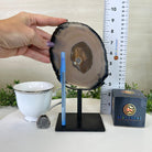 Natural Brazilian Agate Slice on a Metal Stand, 9" Tall #5067NA - 016 - Brazil GemsBrazil GemsNatural Brazilian Agate Slice on a Metal Stand, 9" Tall #5067NA - 016Slices on Fixed Bases5067NA - 016