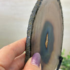 Natural Brazilian Agate Slice on a Metal Stand, 9" Tall #5067NA - 016 - Brazil GemsBrazil GemsNatural Brazilian Agate Slice on a Metal Stand, 9" Tall #5067NA - 016Slices on Fixed Bases5067NA - 016