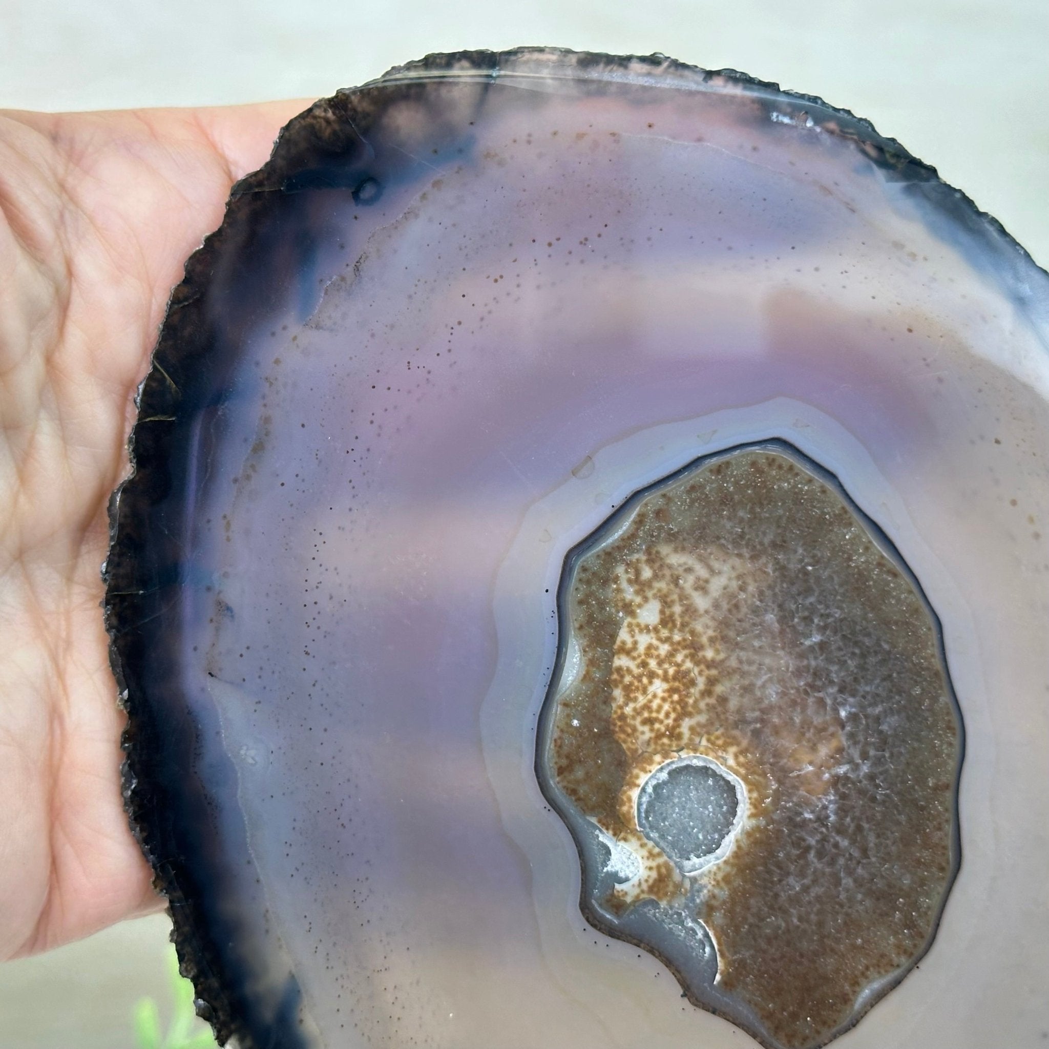 Natural Brazilian Agate Slice on a Metal Stand, 9" Tall #5067NA - 016 - Brazil GemsBrazil GemsNatural Brazilian Agate Slice on a Metal Stand, 9" Tall #5067NA - 016Slices on Fixed Bases5067NA - 016