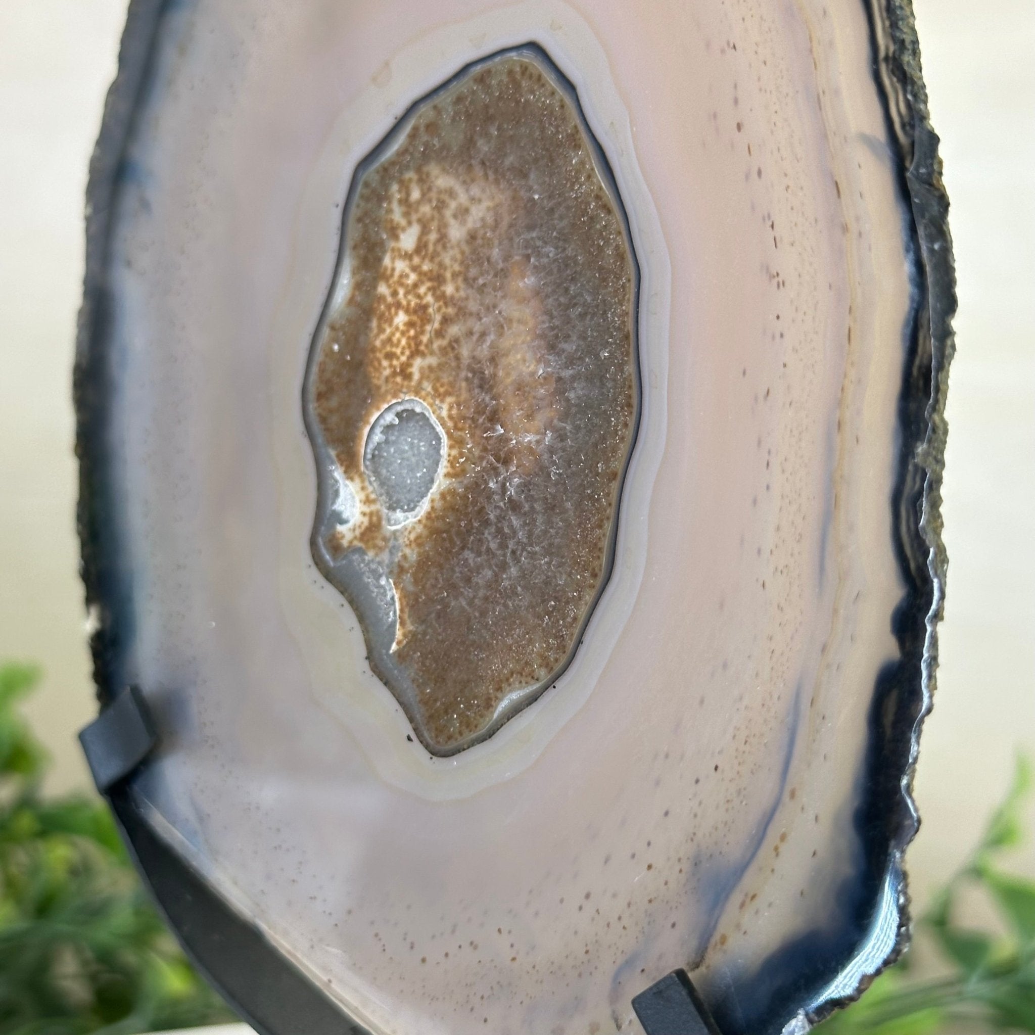 Natural Brazilian Agate Slice on a Metal Stand, 9" Tall #5067NA - 016 - Brazil GemsBrazil GemsNatural Brazilian Agate Slice on a Metal Stand, 9" Tall #5067NA - 016Slices on Fixed Bases5067NA - 016