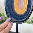 Natural Brazilian Agate Slice on a Metal Stand, 9.25" Tall #5067NA - 019 - Brazil GemsBrazil GemsNatural Brazilian Agate Slice on a Metal Stand, 9.25" Tall #5067NA - 019Slices on Fixed Bases5067NA - 019