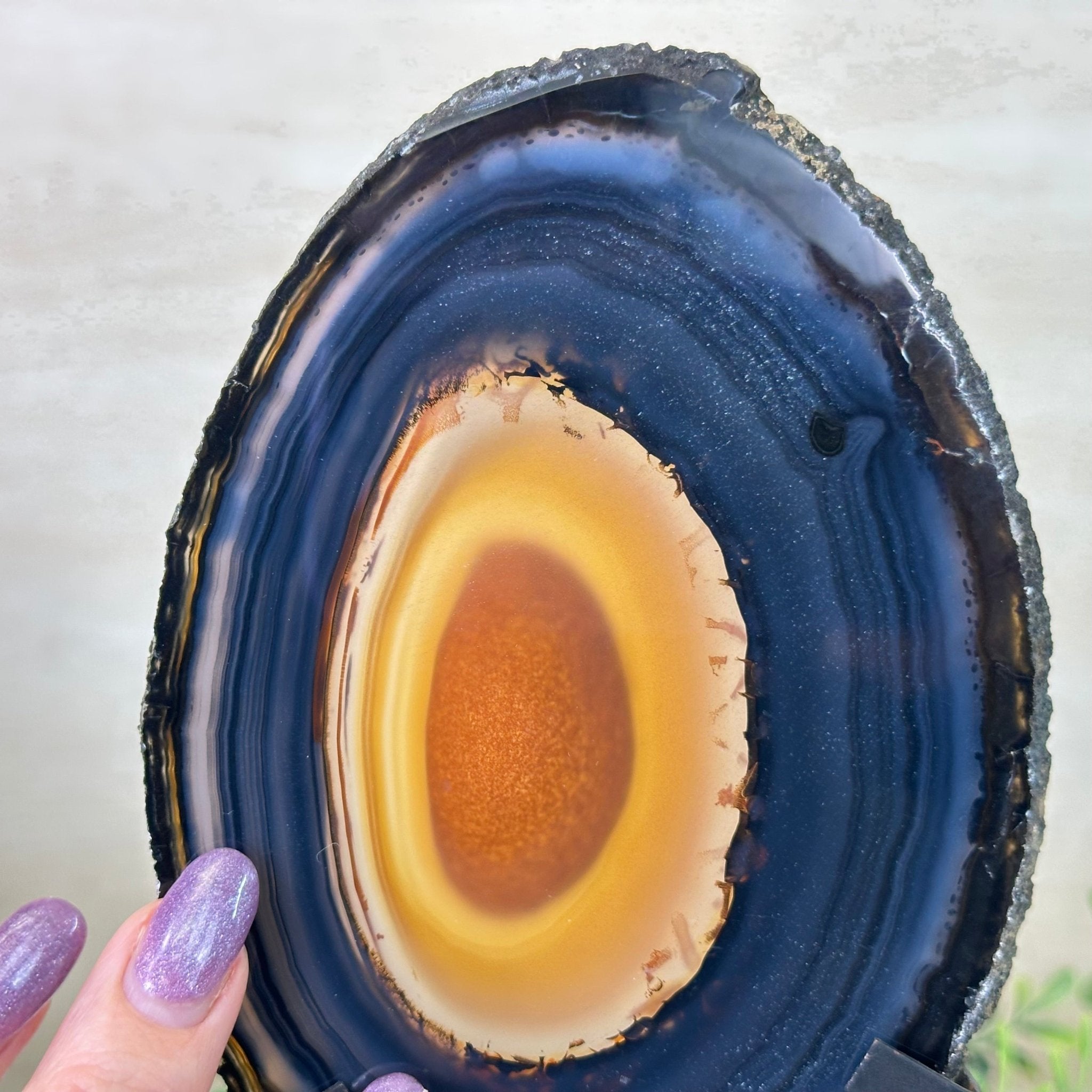 Natural Brazilian Agate Slice on a Metal Stand, 9.25" Tall #5067NA - 019 - Brazil GemsBrazil GemsNatural Brazilian Agate Slice on a Metal Stand, 9.25" Tall #5067NA - 019Slices on Fixed Bases5067NA - 019