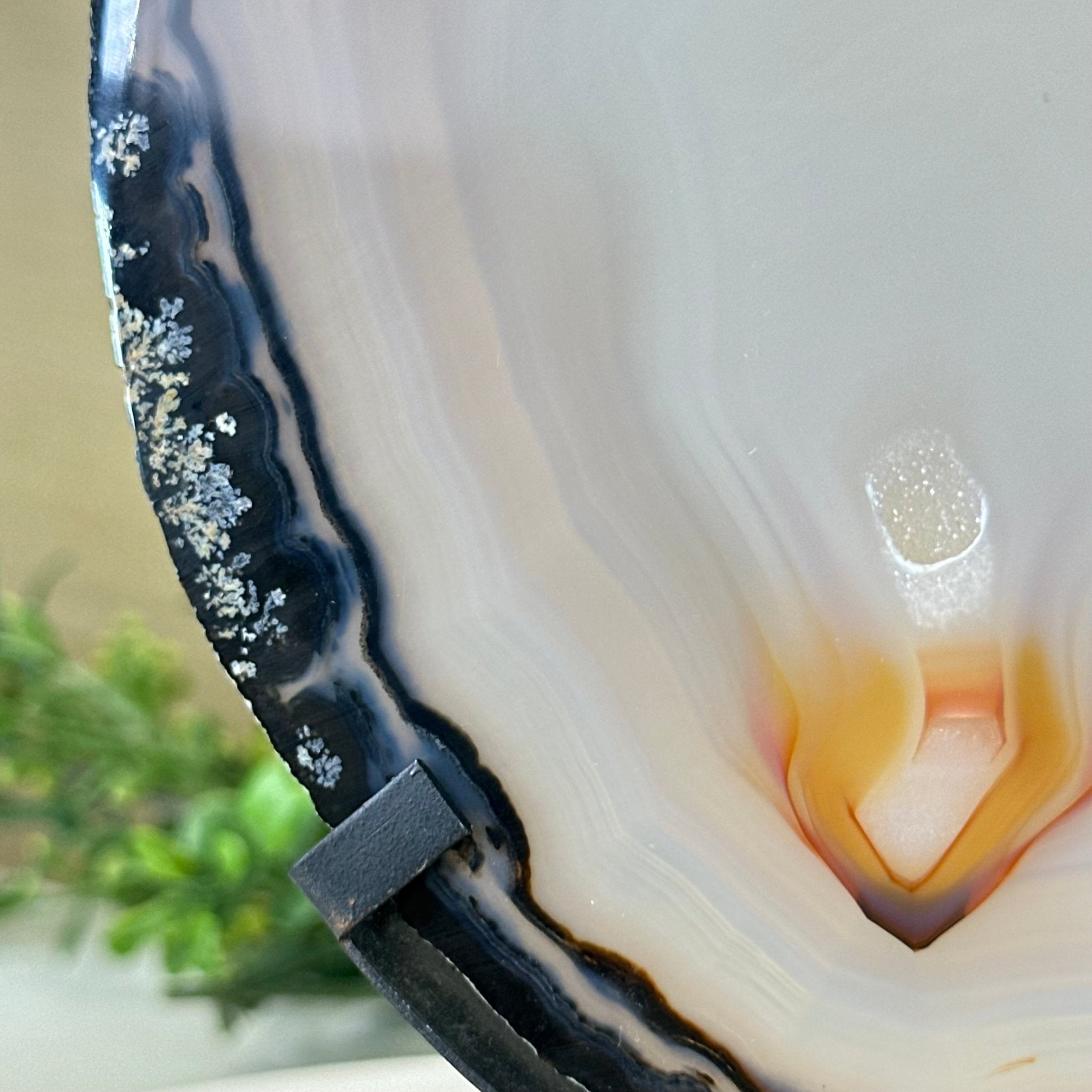 Natural Brazilian Agate Slice on a Metal Stand, 9.25" Tall #5067NA - 021 - Brazil GemsBrazil GemsNatural Brazilian Agate Slice on a Metal Stand, 9.25" Tall #5067NA - 021Slices on Fixed Bases5067NA - 021