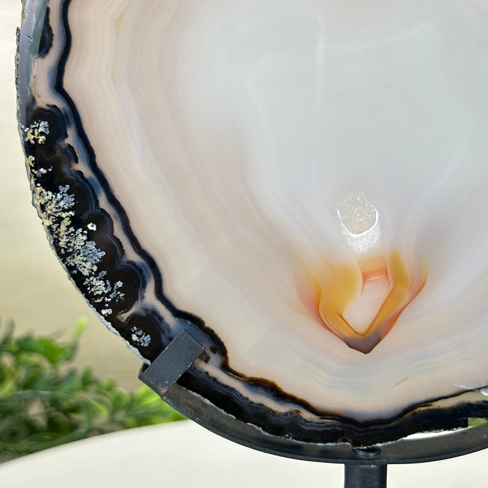 Natural Brazilian Agate Slice on a Metal Stand, 9.25" Tall #5067NA - 021 - Brazil GemsBrazil GemsNatural Brazilian Agate Slice on a Metal Stand, 9.25" Tall #5067NA - 021Slices on Fixed Bases5067NA - 021