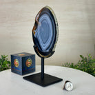 Natural Brazilian Agate Slice on a Metal Stand, 9.25" Tall #5067NA - 022 - Brazil GemsBrazil GemsNatural Brazilian Agate Slice on a Metal Stand, 9.25" Tall #5067NA - 022Slices on Fixed Bases5067NA - 022