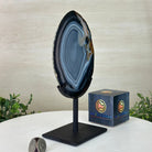 Natural Brazilian Agate Slice on a Metal Stand, 9.25" Tall #5067NA - 022 - Brazil GemsBrazil GemsNatural Brazilian Agate Slice on a Metal Stand, 9.25" Tall #5067NA - 022Slices on Fixed Bases5067NA - 022