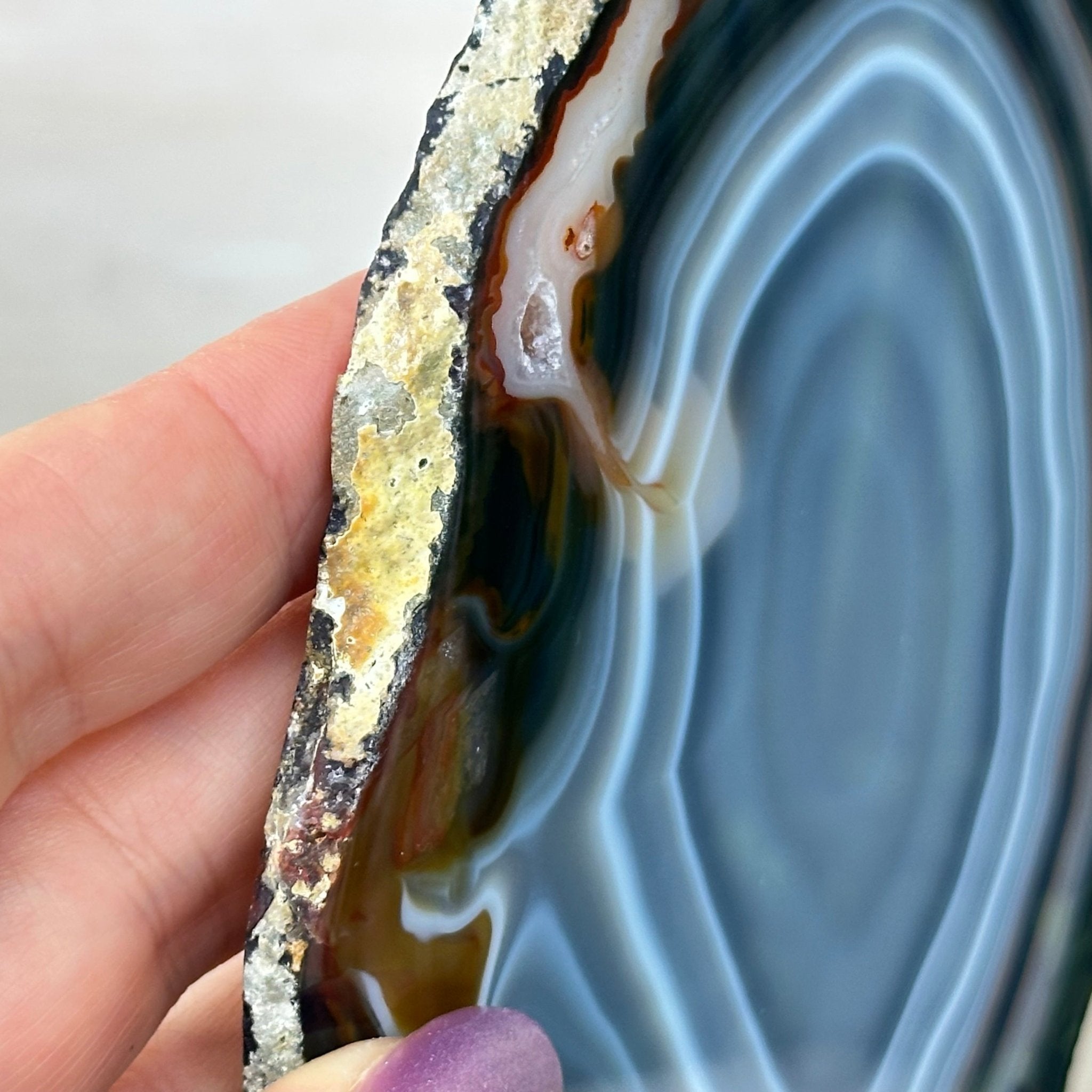 Natural Brazilian Agate Slice on a Metal Stand, 9.25" Tall #5067NA - 022 - Brazil GemsBrazil GemsNatural Brazilian Agate Slice on a Metal Stand, 9.25" Tall #5067NA - 022Slices on Fixed Bases5067NA - 022