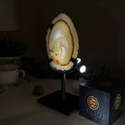 Natural Brazilian Agate Slice on a Metal Stand, 9.5" Tall #5067NA - 017 - Brazil GemsBrazil GemsNatural Brazilian Agate Slice on a Metal Stand, 9.5" Tall #5067NA - 017Slices on Fixed Bases5067NA - 017