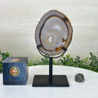 Natural Brazilian Agate Slice on a Metal Stand, 9.5" Tall #5067NA - 017 - Brazil GemsBrazil GemsNatural Brazilian Agate Slice on a Metal Stand, 9.5" Tall #5067NA - 017Slices on Fixed Bases5067NA - 017