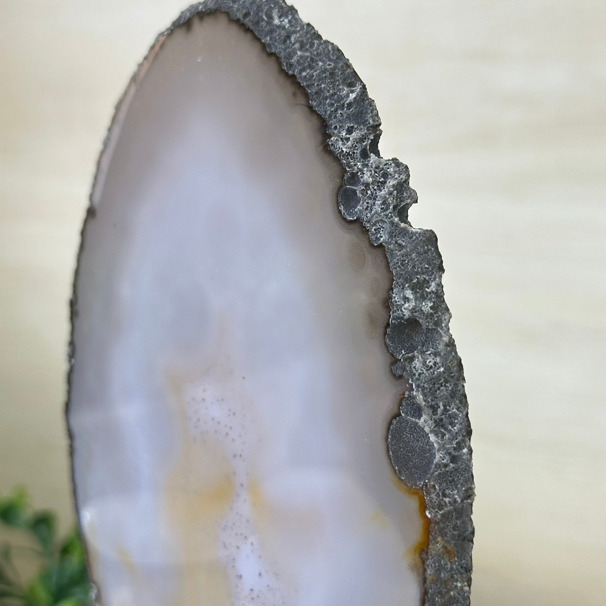 Natural Brazilian Agate Slice on a Metal Stand, 9.5" Tall #5067NA - 030 - Brazil GemsBrazil GemsNatural Brazilian Agate Slice on a Metal Stand, 9.5" Tall #5067NA - 030Slices on Fixed Bases5067NA - 030