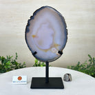 Natural Brazilian Agate Slice on a Metal Stand, 9.5" Tall #5067NA - 030 - Brazil GemsBrazil GemsNatural Brazilian Agate Slice on a Metal Stand, 9.5" Tall #5067NA - 030Slices on Fixed Bases5067NA - 030