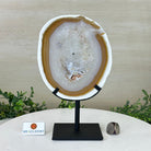 Natural Brazilian Agate Slice on Metal Stand, 10" Tall #5067NA - 037 - Brazil GemsBrazil GemsNatural Brazilian Agate Slice on Metal Stand, 10" Tall #5067NA - 037Slices on Fixed Bases5067NA - 037