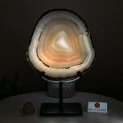 Natural Brazilian Agate Slice on Metal Stand, 10" Tall #5067NA - 040 - Brazil GemsBrazil GemsNatural Brazilian Agate Slice on Metal Stand, 10" Tall #5067NA - 040Slices on Fixed Bases5067NA - 040