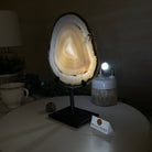 Natural Brazilian Agate Slice on Metal Stand, 10" Tall #5067NA - 040 - Brazil GemsBrazil GemsNatural Brazilian Agate Slice on Metal Stand, 10" Tall #5067NA - 040Slices on Fixed Bases5067NA - 040