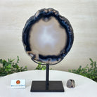 Natural Brazilian Agate Slice on Metal Stand, 10" Tall #5067NA - 045 - Brazil GemsBrazil GemsNatural Brazilian Agate Slice on Metal Stand, 10" Tall #5067NA - 045Slices on Fixed Bases5067NA - 045