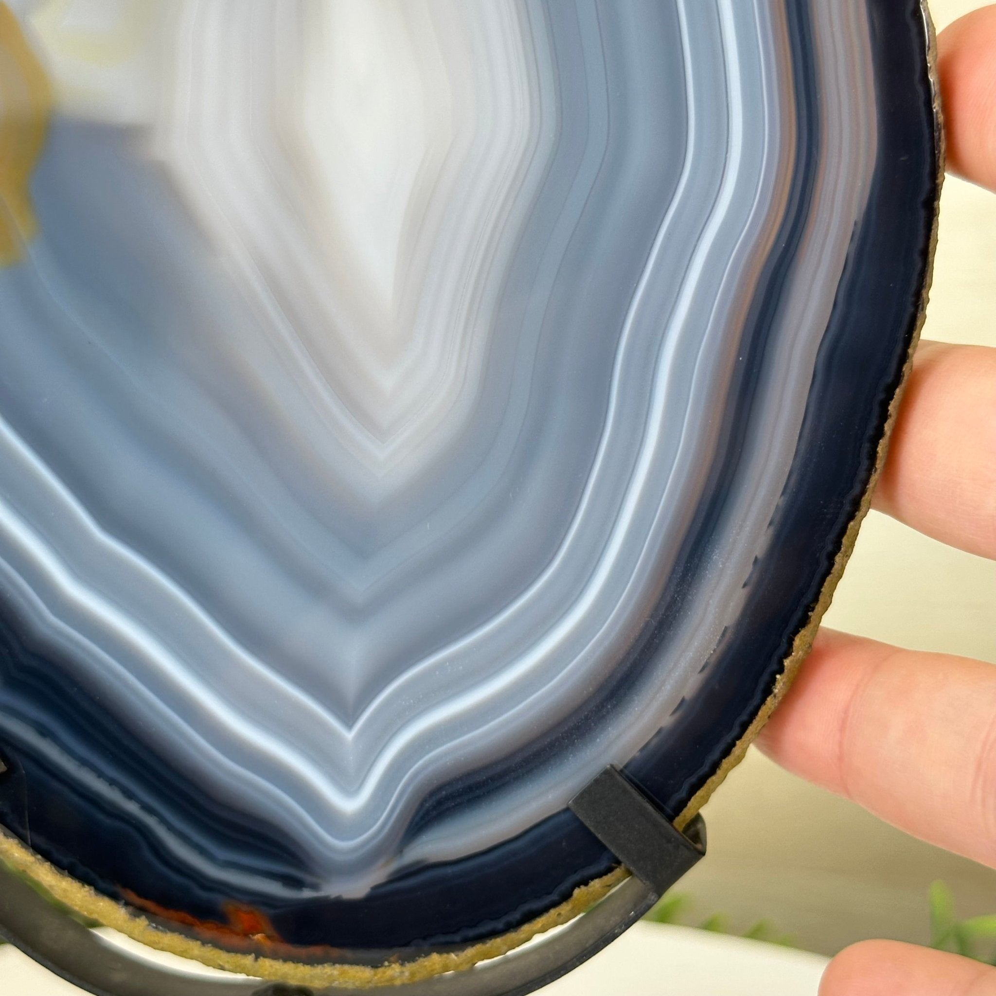 Natural Brazilian Agate Slice on Metal Stand, 10.5" Tall #5067NA - 039 - Brazil GemsBrazil GemsNatural Brazilian Agate Slice on Metal Stand, 10.5" Tall #5067NA - 039Slices on Fixed Bases5067NA - 039