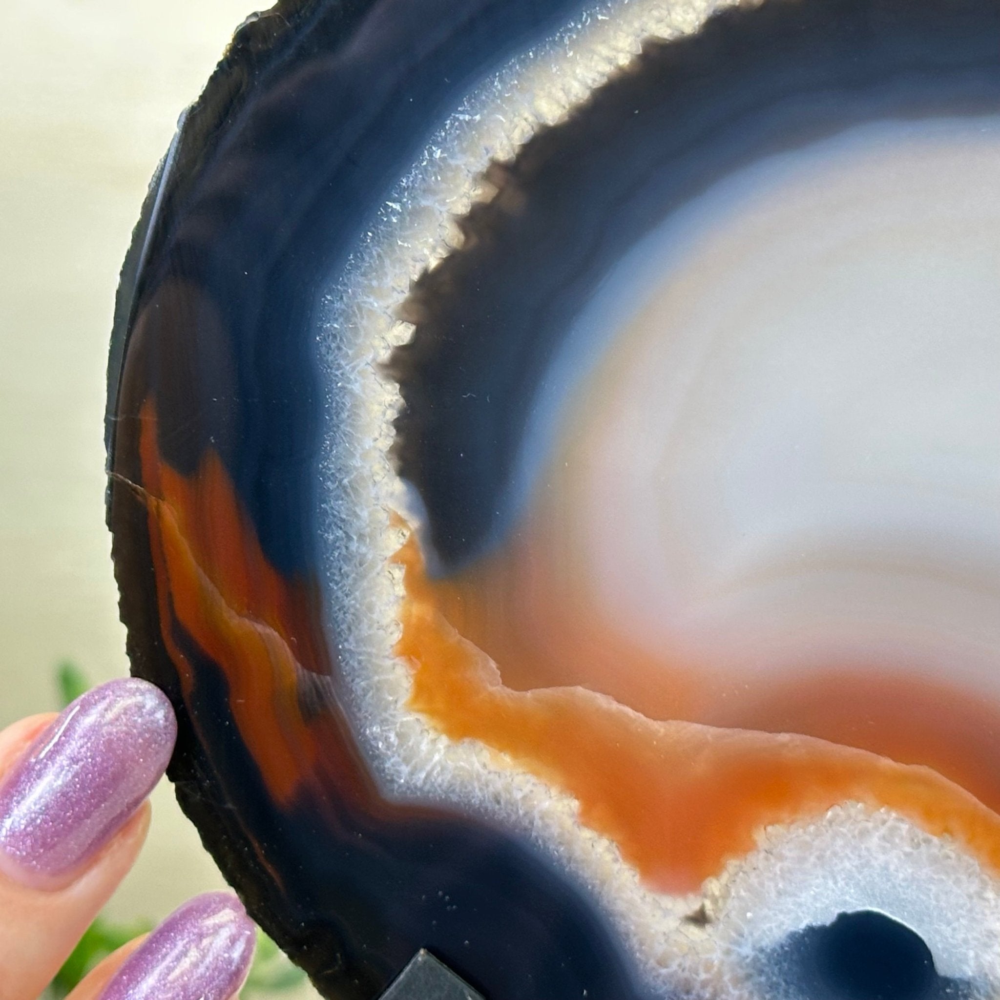 Natural Brazilian Agate Slice on Metal Stand, 8.5" Tall #5067NA - 031 - Brazil GemsBrazil GemsNatural Brazilian Agate Slice on Metal Stand, 8.5" Tall #5067NA - 031Slices on Fixed Bases5067NA - 031