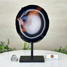 Natural Brazilian Agate Slice on Metal Stand, 9.1" Tall #5067NA - 035 - Brazil GemsBrazil GemsNatural Brazilian Agate Slice on Metal Stand, 9.1" Tall #5067NA - 035Slices on Fixed Bases5067NA - 035