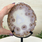 Natural Brazilian Agate Slice on Metal Stand, 9.25" Tall #5067NA - 025 - Brazil GemsBrazil GemsNatural Brazilian Agate Slice on Metal Stand, 9.25" Tall #5067NA - 025Slices on Fixed Bases5067NA - 025